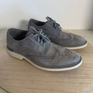 Cole Haan Grand Series Wingtip Oxford Shoes Gray Suede Men’s 7.5M
